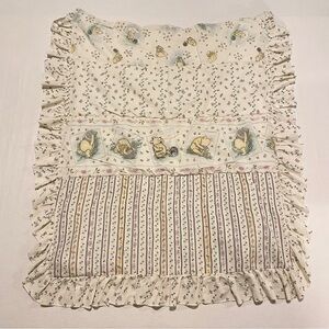 VTG Disney Winnie the Pooh Quilted Baby Blanket Ruffle Butterfly Stripe